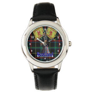 Schotse piper op tartan horloge
