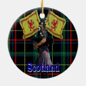 Schotse piper op tartan keramisch ornament (Achterkant)