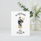 Schotse Piper - Tan Kilt Briefkaart (Staand voorkant)