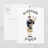 Schotse Piper - Tan Kilt Briefkaart (Voorkant / Achterkant)