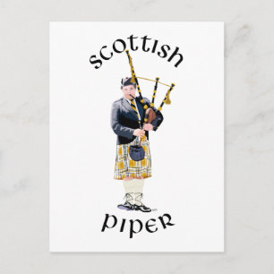 Schotse Piper - Tan Kilt Briefkaart
