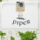 Schotse Piper - Tan Plaid Theedoek (Gevouwen)
