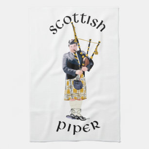 Schotse Piper - Tan Plaid Theedoek