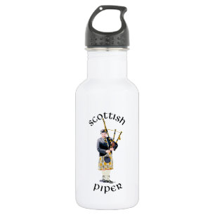 Schotse Piper - Tan Plaid Waterfles