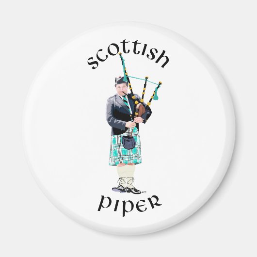 Schotse Piper - Turquoise Magneet (Voorkant)