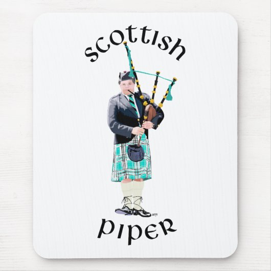 Schotse Piper - Turquoise Muismat (Voorkant)