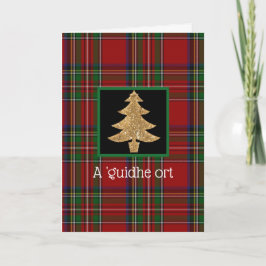 Schotse Plaid Gaelic Groet Foto Kerstmis Feestdagen Kaart