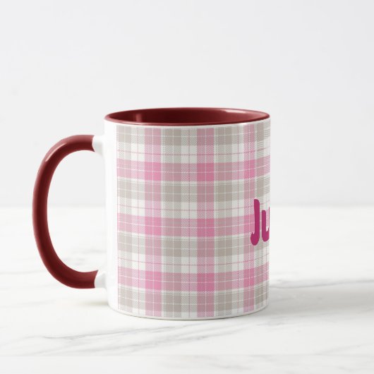  Schotse Plaid in Roze Naam Mok Cup (Links)