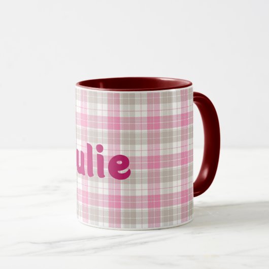  Schotse Plaid in Roze Naam Mok Cup (Voorkant rechts)