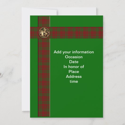 Schotse plaid leeuw Uitnodiging (Voorkant)