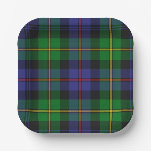 Schotse Plaid Papieren Bordje (Voorkant)