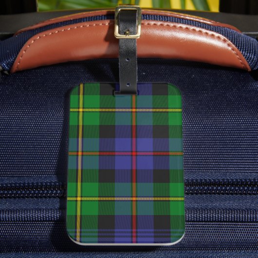 Schotse plaid patroon bagagelabel (Voorkant Insitu 2)