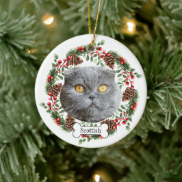 Schotse plooikat keramisch ornament