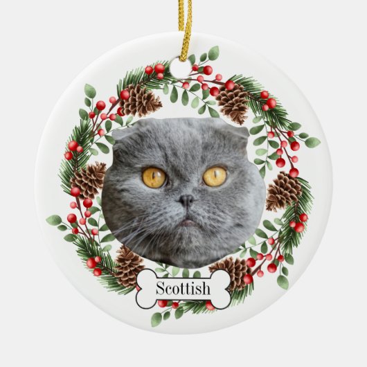 Schotse plooikat keramisch ornament (Voorkant)