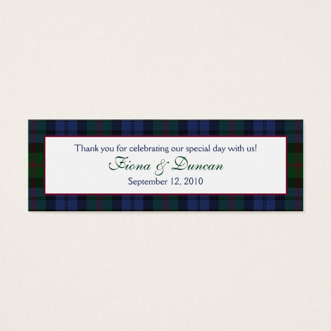 Schotse Pset Baird Tartan Wedding Favor Label Mini Visitekaartjes (Voorkant)