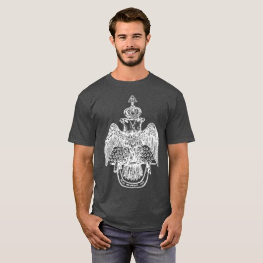 Schotse Rite Eagle 33e graads vrijmetselaar gesche T-shirt (Voorkant volledig)
