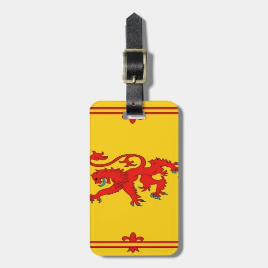 Schotse rode leeuwerige vlag bagagelabel (Voorkant verticaal)