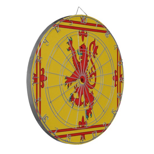 Schotse rode leeuwerige vlag dartbord (Voorkant Links)
