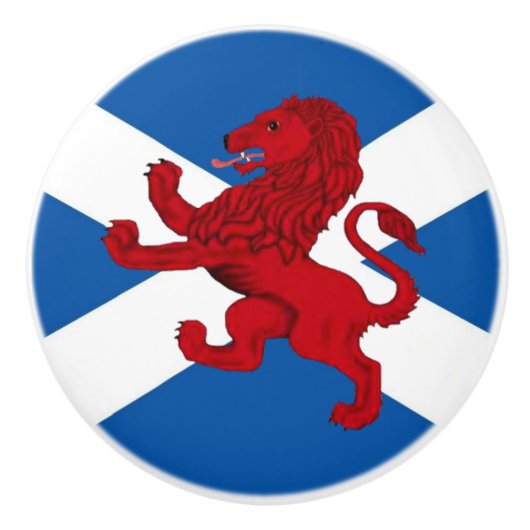 Schotse rode oude Rampant lion/St Andrews-kruis Keramische Knop (Voorkant)