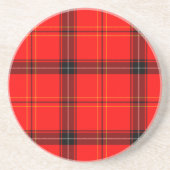 Schotse Rode Tartan Zandsteen Onderzetter (Voorkant)