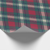 Schotse Rood Groen Moderne Schotse Tartan Cadeaupapier (Hoek)