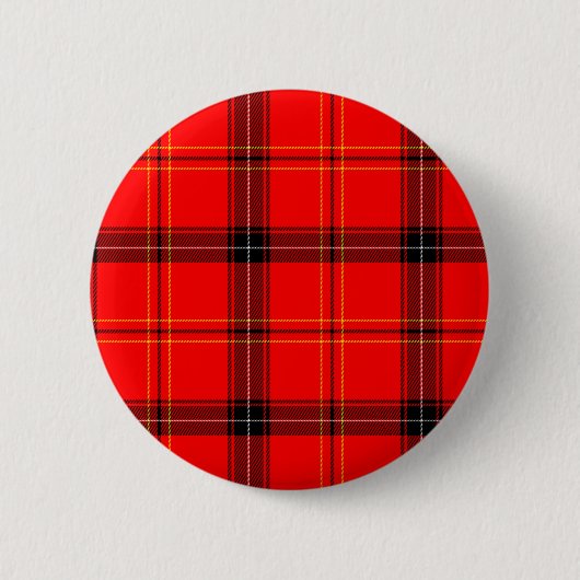 Schotse Rood Tartan Ronde Button 5,7 Cm (Voorkant)
