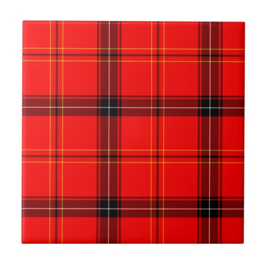 Schotse Rood Tartan Tegeltje (Voorkant)