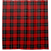 Schotse Rood-Zwarte Tartan Douchegordijn (Voorkant)