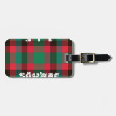 Schotse Royal Checkered Tartan Plaid met tekst Bagagelabel (Voorkant horizontaal)
