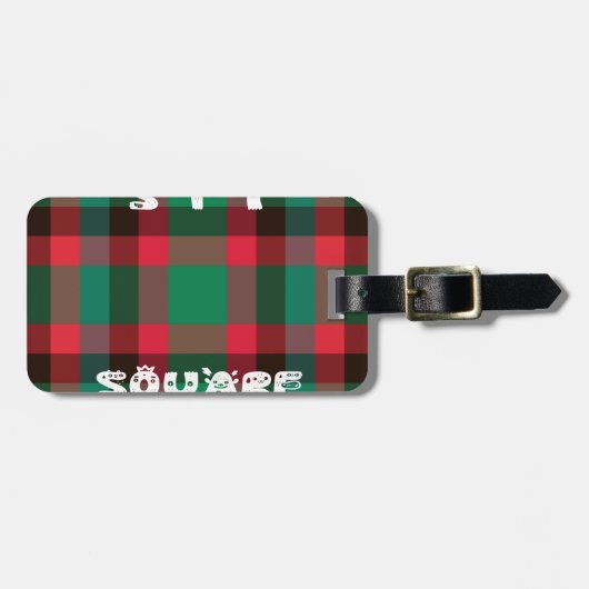 Schotse Royal Checkered Tartan Plaid met tekst Bagagelabel (Voorkant horizontaal)