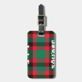 Schotse Royal Checkered Tartan Plaid met tekst Bagagelabel (Voorkant verticaal)