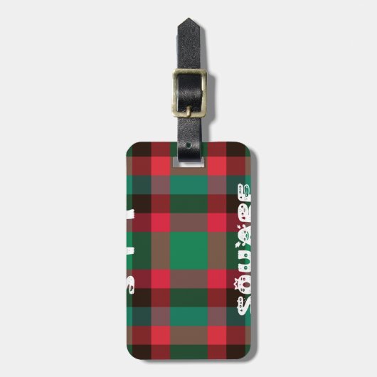 Schotse Royal Checkered Tartan Plaid met tekst Bagagelabel (Voorkant verticaal)