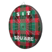 Schotse Royal Checkered Tartan Plaid met tekst Dartbord (Voorkant Rechts)