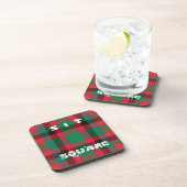 Schotse Royal Checkered Tartan Plaid met tekst Drankjes Onderzetter (Rechterzijde)