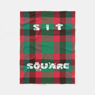 Schotse Royal Checkered Tartan Plaid met tekst Fleece Deken