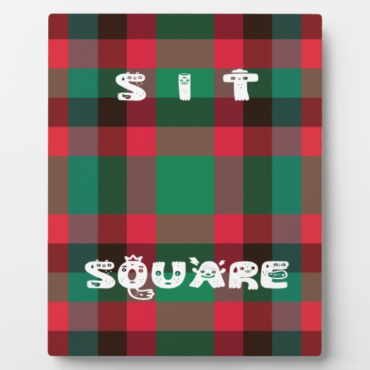 Schotse Royal Checkered Tartan Plaid met tekst Fotoplaat (Voorkant)