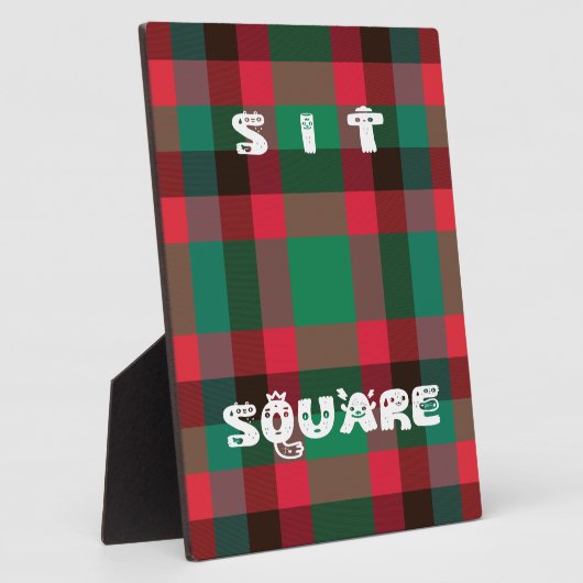 Schotse Royal Checkered Tartan Plaid met tekst Fotoplaat (Zijkant)