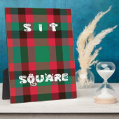 Schotse Royal Checkered Tartan Plaid met tekst Fotoplaat (Zijkant)