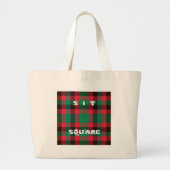 Schotse Royal Checkered Tartan Plaid met tekst Grote Tote Bag (Voorkant)