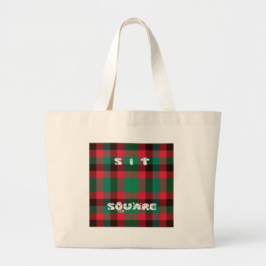 Schotse Royal Checkered Tartan Plaid met tekst Grote Tote Bag (Voorkant)