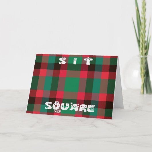 Schotse Royal Checkered Tartan Plaid met tekst Kaart (Voorkant)