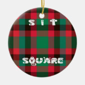 Schotse Royal Checkered Tartan Plaid met tekst Keramisch Ornament (Voorkant)