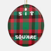 Schotse Royal Checkered Tartan Plaid met tekst Keramisch Ornament (Links)