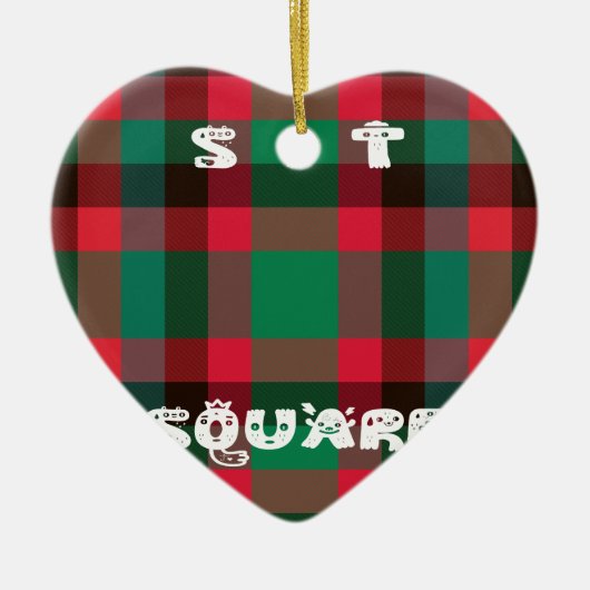 Schotse Royal Checkered Tartan Plaid met tekst Keramisch Ornament (Voorkant)