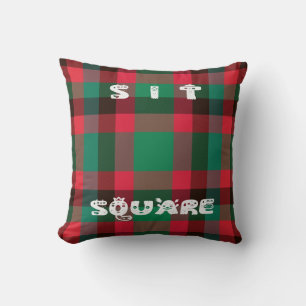 Schotse Royal Checkered Tartan Plaid met tekst Kussen