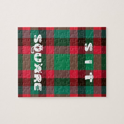 Schotse Royal Checkered Tartan Plaid met tekst Legpuzzel (Horizontaal)