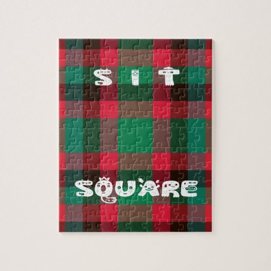 Schotse Royal Checkered Tartan Plaid met tekst Legpuzzel (Verticaal)