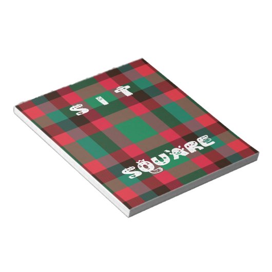 Schotse Royal Checkered Tartan Plaid met tekst Notitieblok (Schuin)