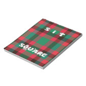 Schotse Royal Checkered Tartan Plaid met tekst Notitieblok (Linkerzijde)