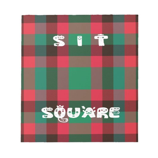 Schotse Royal Checkered Tartan Plaid met tekst Notitieblok (Voorkant)